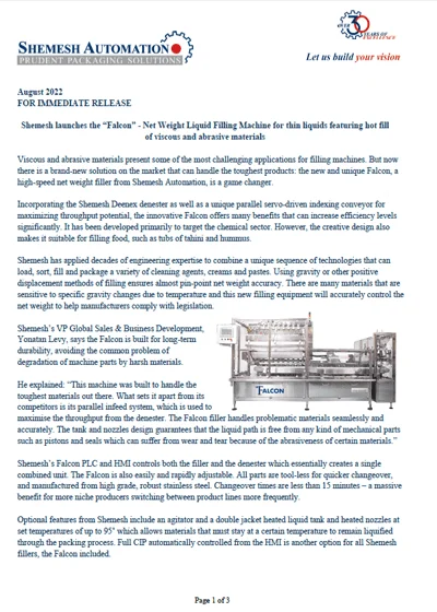 Shemesh Launches Falcon