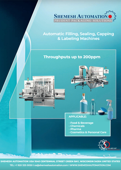 Shemesh ad in Packaging World August 2023